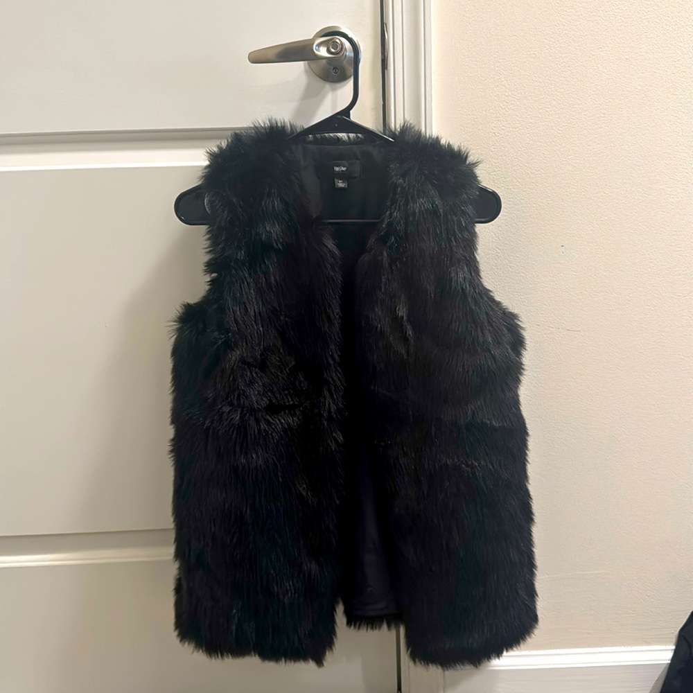 Black Faux Fur Vest